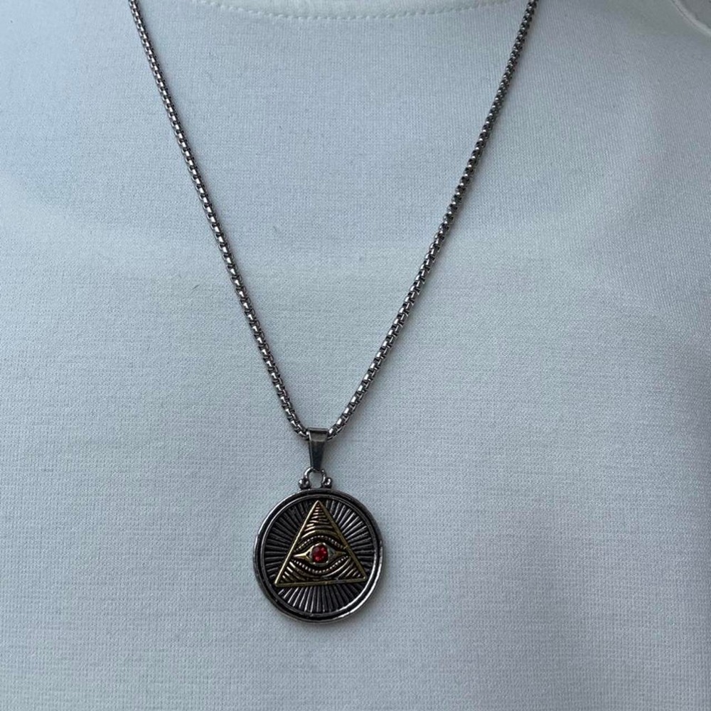 Silver All-Seeing Eye Pendant Necklace